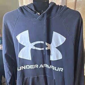 Under Armour Men's Blue Rival Fleece Big Logo Pullover Hoodie Sweatshirt
